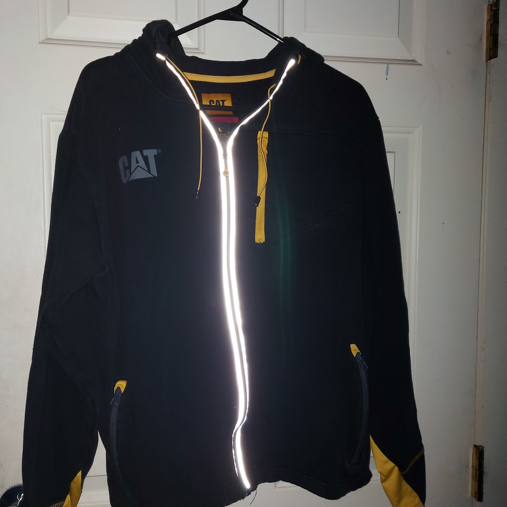 CAT Men's Black Zip Up Sweater